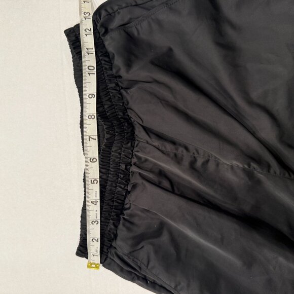 Y2K Black Cargo Parachute Pants Women’s Streetwear Nylon Silky Reflective Trim - Picture 3 of 4